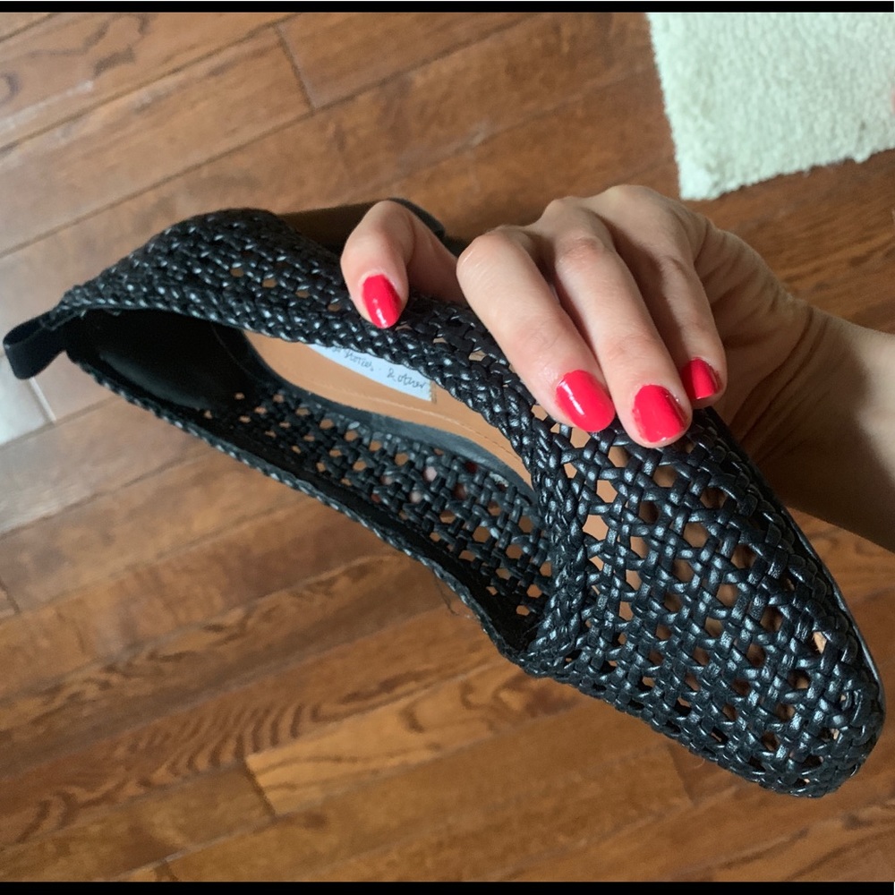 ROUJE look Woven black block heel pumps